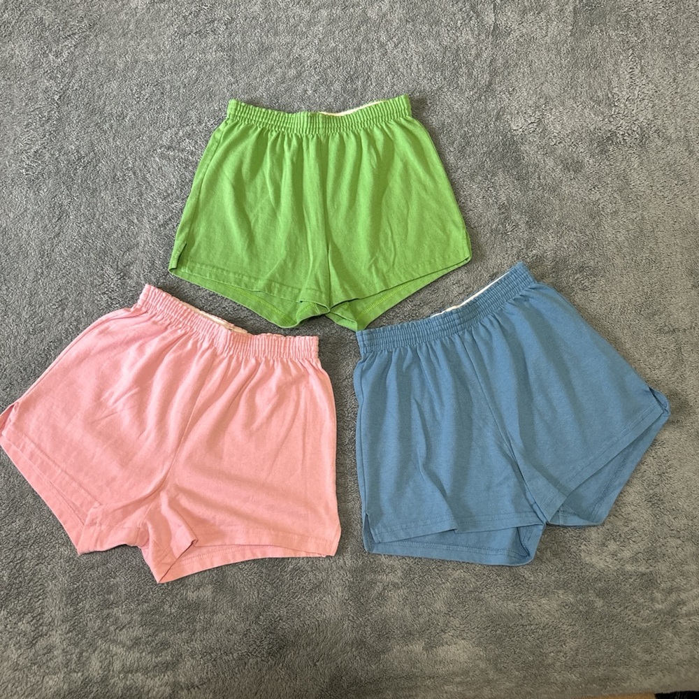 Retro Soffe Shorts Lot - Green, Pink, Blue Dolphin Hem - Y2K Aesthetic